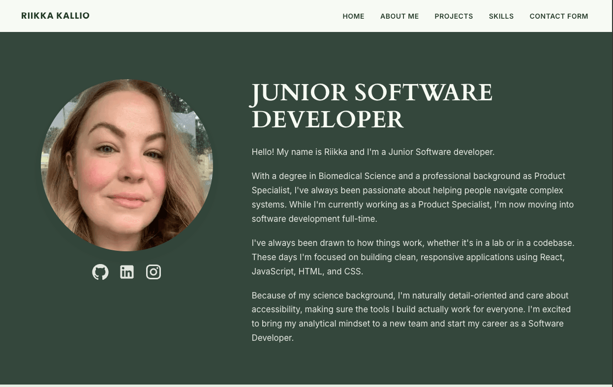 portfolio website screenshot